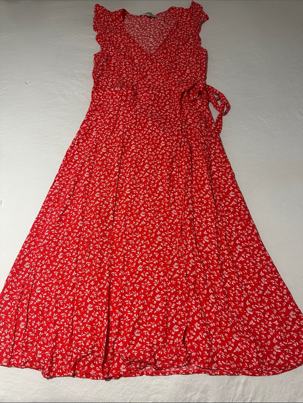 LOFT Red Floral Maxi Dress